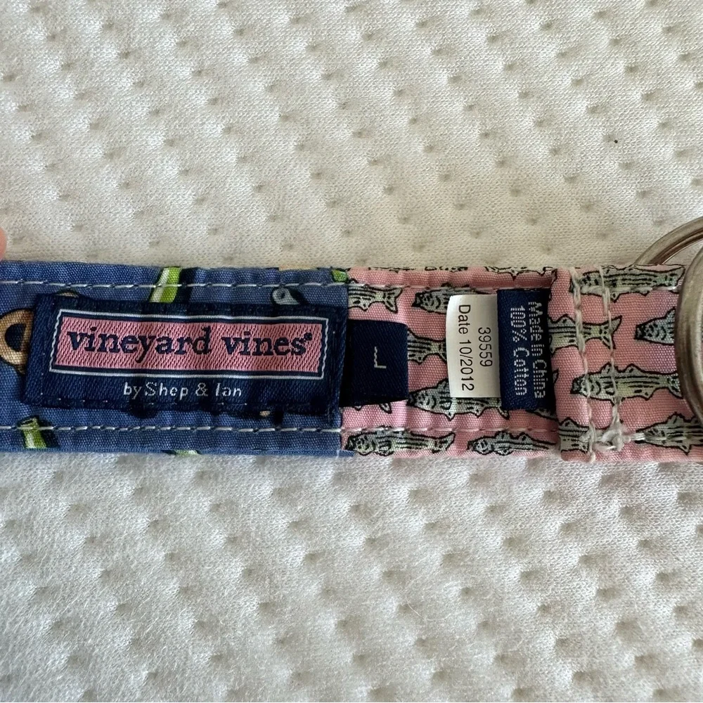 Vineyard Vines Pink and Blue Fabric belt for kids, size L